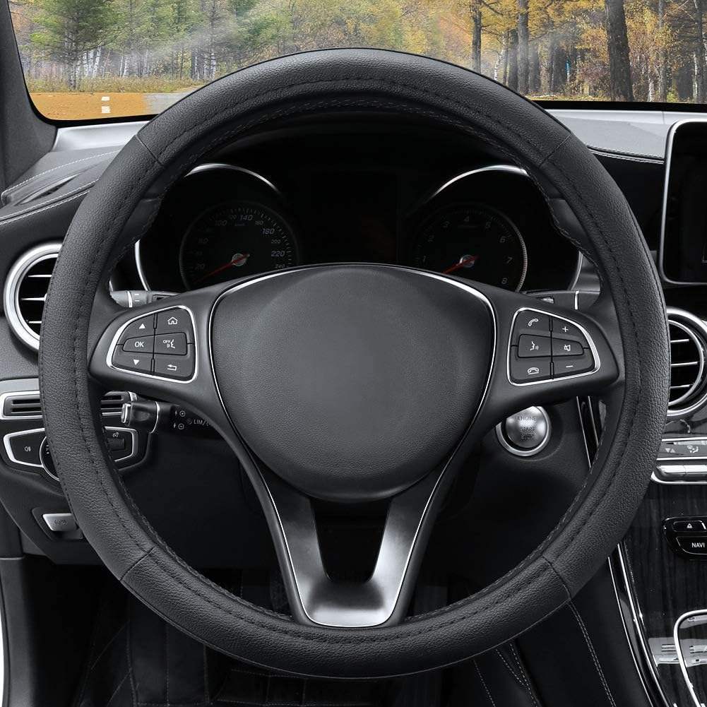 Universal Non-Slip Faux Leather Steering Wheel Cover | Model: 8053683021420 | Automotive Interior Ac